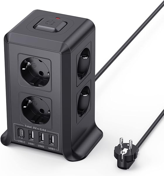 Tower 2 M Tower Stekkerdoos USB-stekkerdoos - outlet/retourdeal