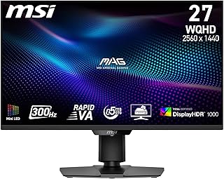 MSI MAG 274QPF X30MV Gaming Monitor 27 inch WQHD - Rapid VA Mini-LED 2560 x 1440, 300 Hz/0,5 ms, DisplayHDR 1000, HDMI 2.1, DP 1.4a, kantelbaar/hoogte verstelbaar, zwart