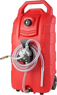 VEVOR 16 gallon brandstof Caddy, draagbare gasopslagtank container met handpomp rubberen wielen, 7,8 l/min, brandstofoverdracht opslagtank voor benzine dieselmachine olie auto maaiers tractor boot