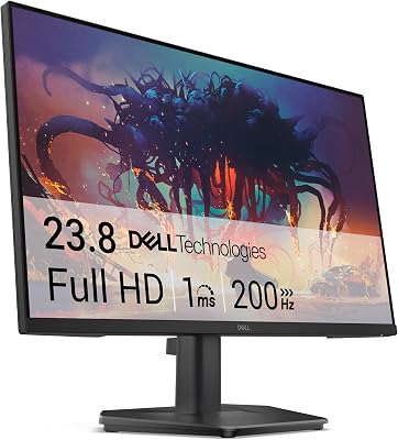 Dell 24 Gaming Monitor - SE2425HG, Full HD (1920x1080), 200Hz, Fast IPS, 1ms, AMD FreeSync Premium, 99% sRGB, VESA (100x100mm), DisplayPort, 2 HDMI, 3 Jaar Garantie, Zwart