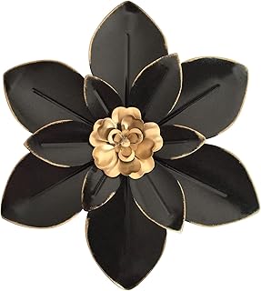 Metalen bloem muurkunst decor, 10 inch rustiek modern bloemensculptuur, noodlijdende ijzeren muur opknoping woondecoratie accent kunstwerken voor binnen keuken slaapkamer woonkamer kantoor buiten tuin