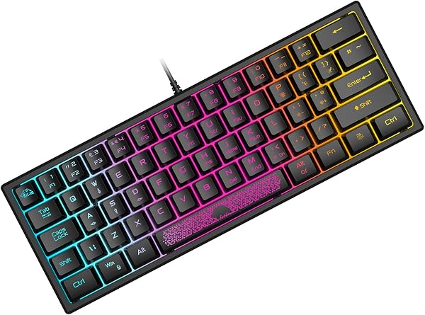 Mini 60% Gaming Keyboard Wired Membraan Game Toetsenbord met Compact - tweedehands - als nieuw — outlet/retourdeal