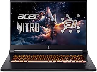 Acer Nitro V 17 AI (ANV17-41-R0BS) Gaming Laptop, 17" FHD IPS 144Hz Display, AMD Ryzen 7 260, 16 GB RAM, 1 TB SSD, NVIDIA GeForce RTX 5060, Windows 11, QWERTZ toetsenbord, zwart