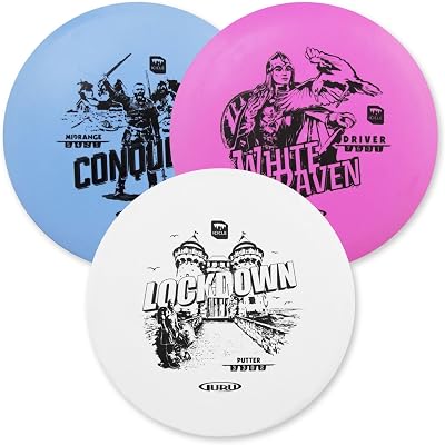 Guru Disc Golf Starter Set, 3 frisbee-schijven voor elke afstand, funsport in de open lucht voor kinderen en volwassenen – driver, mirange, putter