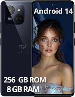 Beperkte slanke en elegante smartphone NFC-functie zonder abonnement, myPhone N23 Plus 5G Midnight Blue + batterij 5000 mAh camera 50 mpx, FHD+ display 256 GB, tot 16 GB RAM Android 14. 6'78 inch
