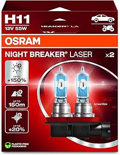 OSRAM NIGHT BREAKER LASER H11, +150% meer helderheid, halogeen koplamplamp, 64211NL-2HB, 12V, Hangende vouwdoos (2 lampen)