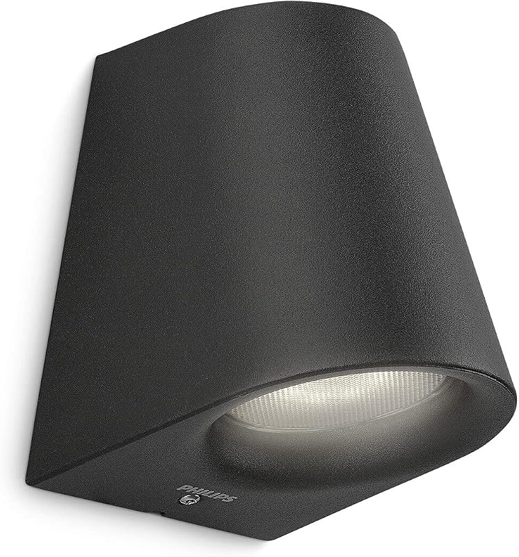 Philips Virga Buitenwandlamp - Zwart - 3 W - Warmwit licht -Spatwaterdicht - Geïntegreerde LED-lamp
