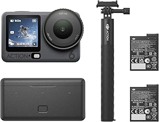 DJI Osmo Action 6 Verbeterde Combo, 8K-actiecamera, 2 accu's | 1/1,1″ vierkante sensor, variabel diafragma f/2,0 tot f/4,0, koudebestendig ontwerp, langere gebruiksduur dankzij 2 accu's