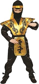 Dress Up America Gouden Ninja Kostuum Set voor Kinderen – Gouden Ninja Verkleed Set voor Rollenspellen, Evenementen en Plezier