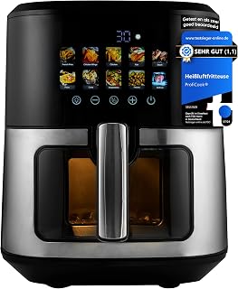 Proficook, Heteluchtfriteuse 6,5L 1700W PC-FR1286H - RVS, 9 Automatische Programma's, Energiebesparing, Automatische Uitschakeling, Koude Handgreep, Meerkleurendisplay, Luchtfriteuse