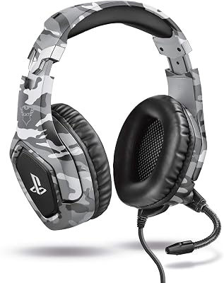 Trust GXT 488 Forze-G Gaming Headset - Officially Licensed for PlayStation - Headset met Opvouwbare Microfoon voor PS4 en PS5, In-line Volumeregeling, Zachte Oorkussens, Kabel van 1.2m - Grijs