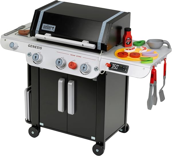 Theo Klein 9445 Weber barbecue Genesis van hout I Incl. inzetstukken - outlet/retourdeal