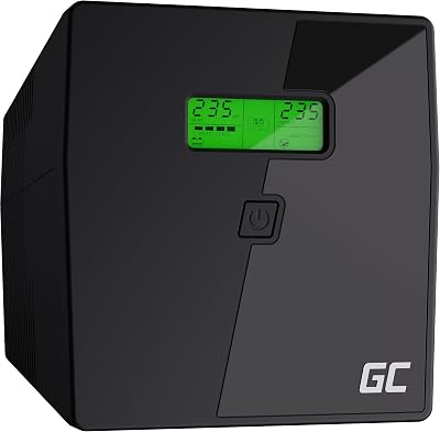 Green Cell UPS Noodstroomvoorziening On-Line Rack RTII 1000VA 700W Zuivere Sinus 110-290V 230V Externe Accu Serverskasten Computers Serverruimte LCD
