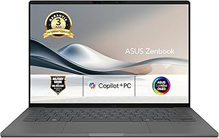 ASUS Zenbook A14 UX3407RA-QD011W Copilot+ PC 14 inch WUXGA OLED 60Hz Laptop (Snapdragon X Elite X1E 78 100, 32GB LPDDR5X, 1TB SSD, Qualcomm Adreno GPU, Windows 11 Home) - AZERTY-toetsenbord