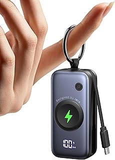 INIU Power Bank, Mini Powerbank voor Apple Watch en iPhone met USB-C-kabel, 5000 mAh 20W PD Draagbare Externe Mobiele Telefoon, Reis-gadgets Vliegtuig voor Apple Watch Ultra 10 9, iPhone 17 16, Zwart