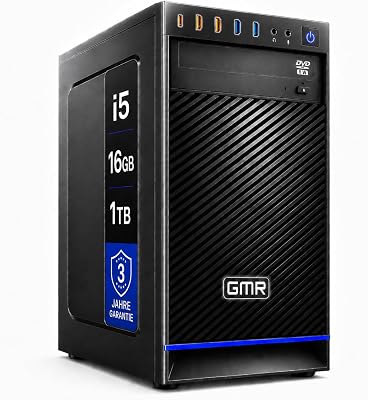 GMR Ultra i7 Business Office PC Snelle rekenmachine, 32 GB RAM, 1000 GB SSD, DVD±RW, USB 3, Windows 11 Prof, wifi Bluetooth