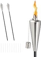 Relaxdays set van 3 tuinfakkels RVS voor 290 ml - outlet/retourdeal