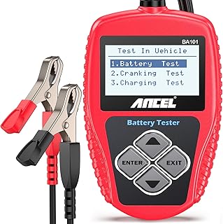 ANCEL BA101 Automobiel Accutester, 12V Batterijtest met 100-2000 CCA, Voor Cranking, Laadsysteem en Zwengeltest, Geschikt voor Auto, ATV, SUV, Vrachtwagen en Boot