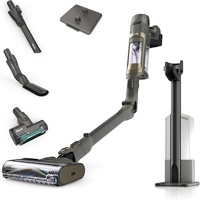 Shark PowerDetect Clean & Empty Accu-stofzuiger, PowerFins Detect, Reverse Clean, 2L station, Anti Hair Wrap Plus, 70 min, lichtgewicht, opzetstukken voor dierenhaar & oppervlakken, Grijs IP3225EUT