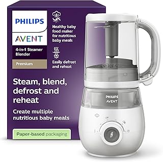 Philips Avent 4- in 1 Babyvoedingdsmaker - Stomen, blenden, ontdooien en verwarmen - Inclusief voedingsadvies en recepten - Gemakkelijk schoon te maken - SCF883/01