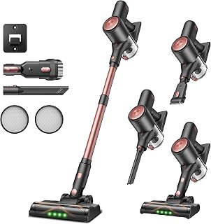 Vexilar Draadloze stofzuiger, 450 W/45 kpa/50 minuten, draadloze stofzuiger met led-display, 5-traps cycloonfiltratie, stofzuiger voor tapijten, harde vloeren, dierenharen, lichte stofzuiger