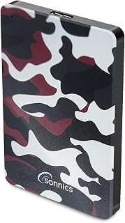 Sonnics 1TB USB 3.0 Externe Draagbaar Harde Schijf voor Vensters PC, Apple Mac, Smart TV, XBOX ONE & PS4 Speciaal Editie, Rood Camo