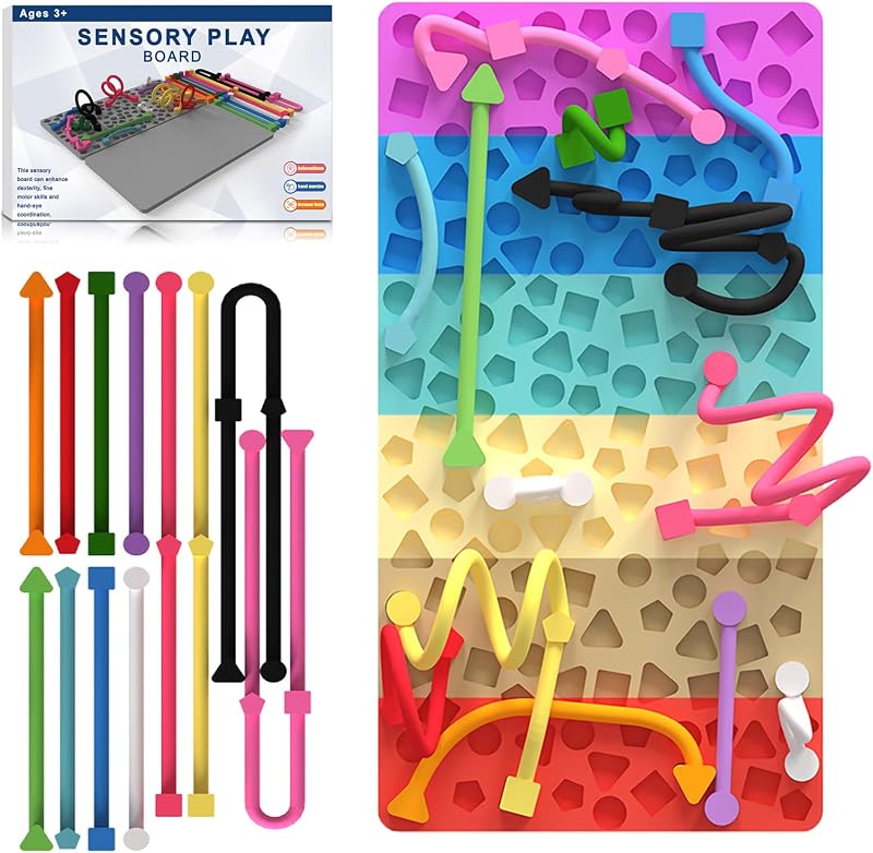 Sensorisch activiteitenbord met 12 geometrische koorden - outlet/retourdeal
