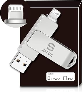 Apple MFi-gecertificeerde 128GB iPhone Photo Stick, iPhone-geheugen iPhone USB-opslag voor fotos/videos/contacten, iPhone USB-flashdrive-geheugen voor iPad,externe iPhone-opslag, iPhone-Thumb-Drive | True Capacity, One-Tap Backup, Lightning USB-C USB 3.0 voor iPhone/iPad/Android/PC, privé offline op