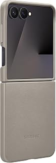 Samsung Kindsuit Case EF-VF766 voor Galaxy Z Flip7, Smartphone Cover, Mobiele Telefoon Case, Lederlook, krasbestendig, Taupe