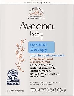 Aveeno J & J598755 Kalmerende Babybadbehandeling, Single Use Packet, Pack van 5
