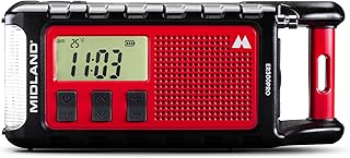 Midland ER300 Pro C1663 - AM/FM noodradio en USB-C externe batterij voor 2 smartphones, oplaadbare Li-Ion-batterij, 10.000 mAh, geïntegreerde Bluetooth