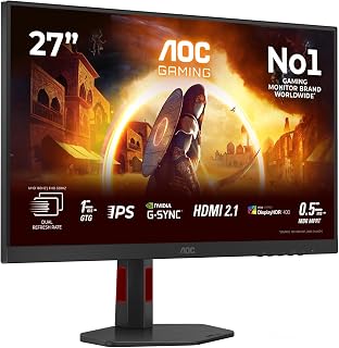 AOC Gaming U27G4R – 27 inch 4K Ultra HD-monitor, 160 Hz in UHD of 320 Hz in FHD, Dual Frame, 1 ms, compatibel met G-Sync, HDR400 (3840 x 2160, 2 x HDMI 2.1, 1 x DisplayPort 1.4, USB-hub)
