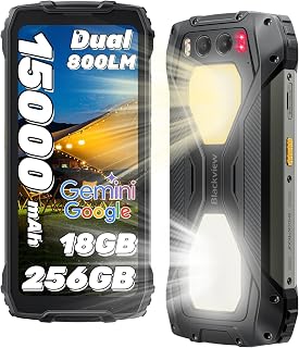 Blackview BV7300 Outdoor mobiele telefoon, 15000 mAh, 18 GB + 256 GB (2 TB), Dual 800LM campinglicht, 6,67 inch 90Hz display, outdoor smartphone zonder contract, Android 14, NFC/50MP+32MP+nachtzicht