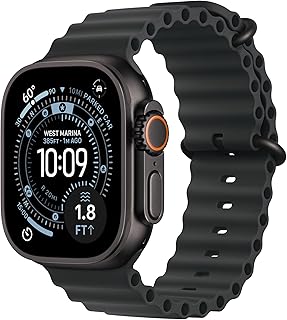 Apple Watch Ultra 3 GPS + Cellular 49 mm Premium hardloop- en multisport-smartwatch met robuuste kast van zwart titanium, zwart Ocean‑bandje. Gezondheid en conditie uitgebreid bijhouden