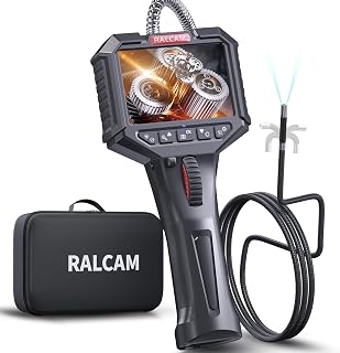 Ralcam Endoscoopcamera met Licht - Endoscoop 8,5 mm Inspectiecamera 3,5" HD 1080P Pijpcamera, Camera met 8 LED-lampen, IP67 Waterdicht, 1M Halfstijve Kabel, Telescoopcamera voor Auto Gereedschap