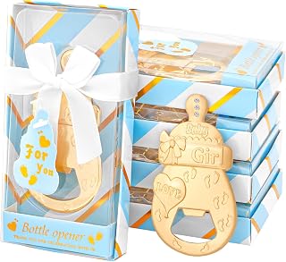 24 PCS Baby Bottle Opener Favors Baby Boy Shower Party Favors Baby Boy Shower Gifts Decorations Souvenirs for Guest (Blue, 24)