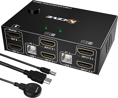 Dual Monitor KVM Switch HDMI 2 Poort 4K@30Hz - outlet/retourdeal