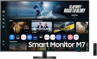 Samsung 43" Smart Monitor (M70F) 4K UHD 60Hz 4ms Vision AI, 109,2 cm (43"), 3840 x 2160 Pixel, 4K Ultra HD, LCD, 4 ms, Schwarz