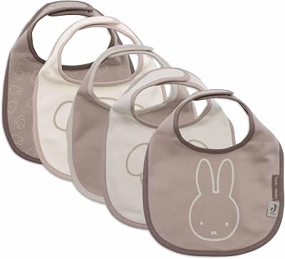 Jollein Slabbetje Baby - Nijntje And Friends - 5-pack - Slabbetjes Waterdicht - Met klittenbandsluiting - Babyslabbetje - Slabbetje Baby