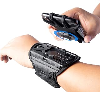 Sporthorlogeband, afneembaar, 360 graden draaibaar, universeel, sportarmband, compatibel met iPhone 14/13 Pro/13/12 Pro/11 Pro Max/11 Pro/11/X/8 enz., voor alle smartphones van 4-6,5 inch
