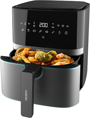 Cecotec Cecofry Full Inox 5500 Pro Heteluchtfriteuse, 5,5 liter, 1700 W, compact en digitaal, dieetfriteuse, roestvrij stalen uitvoering, olievrij, PerfectCook-technologie, thermostaat, 8 modi