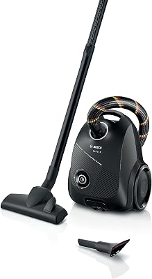 Bosch BGDS2CHAMP stofzuiger met zak serie 2 BGDS2CHAMP, vloerstofzuiger, duurzaam, van gerecycled materiaal, hygiënische filter, 10 jaar motorgarantie, compact, krachtig, Made in Germany, 600 W, zwart