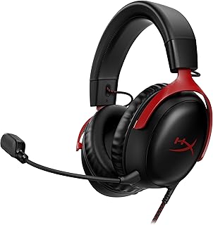 HyperX Cloud III bekabelde gaming-hoofdtelefoon, PC, PS5, Xbox Series X|S, 53 mm schuine drivers, DTS, geheugenschuim, robuust frame, 10 mm heldere microfoon, USB-C, USB-A