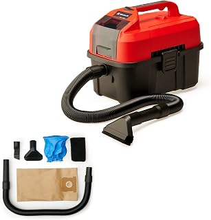 Einhell Accu Nat-/ Droogzuiger TE-VC 18/10 Li-Solo Power X-Change, Li-Ion, 18 V, 10 liter tank, incl. 2 m slang, voeg-/borstelmondstuk + bekleding/universeel mondstuk, zonder accu en lader, Rood-Zwart