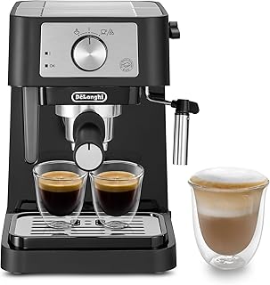 De'Longhi Stilosa Manuele Koffiemachine EC260.BK, 15 Bar Druk, Cappuccinosysteem, Automatische Uitschakeling, Compatibel met ESE Pads, Reservoir met 2 Lagen, Capaciteit 1L, Zwart