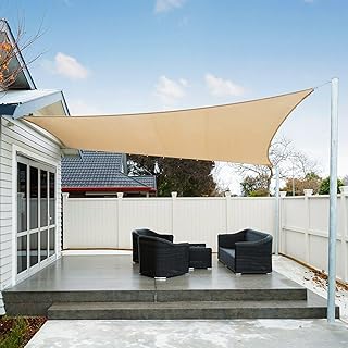 AXT SHADE Schaduwzeil 2,5x3m Rechthoek Waterdicht 95% UV-Bestending voor Buiten Luifel Balkon Tuin-Zand
