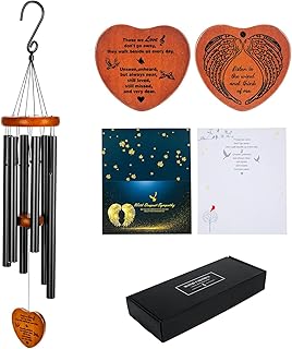 Sympathie 32 inch Memorial windgong voor verlies van geliefde prime, zinvolle condoleance rouwherinnering geschenken voor verlies van vader moeder buiten diepe toon windgong deco tuin