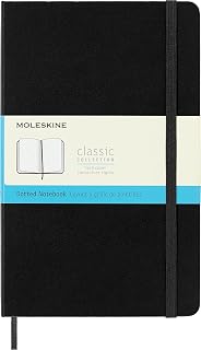 Moleskine Classic Dotted Paper Notebook, Hard Cover and Elastic Closure Journal, Color Black, Size Large 13 x 21 cm, 240 Pages