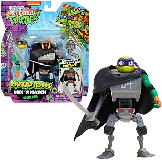 Turtles Mechazoid Mix and Match Ninja Turtles, 12 cm, actiefiguur, verzamelfiguur, beweegbare en accessoirefiguur uit de serie Tales of the TMNT, voor kinderen vanaf 4 jaar