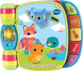 VTech 80-166772 Baby Dierenvriendjes Liedjesboek - Interactief Speelgoed - 6 Bekende Kinderliedjes - 3 tot 36 Maanden - Blauw